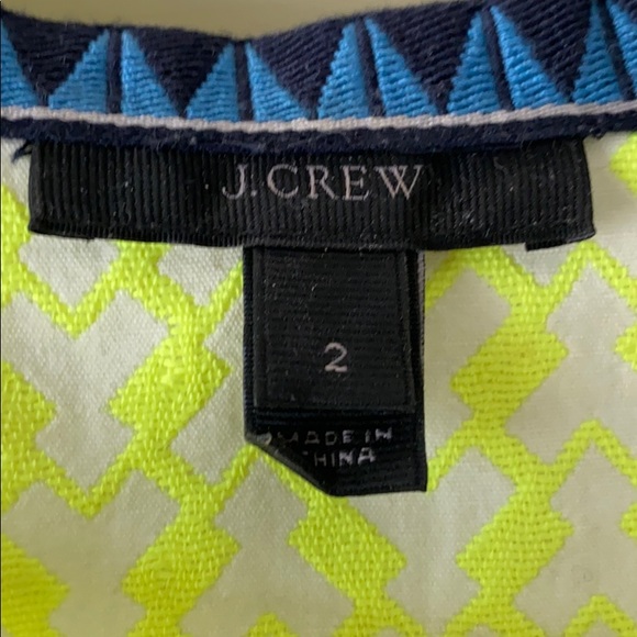 JCrew Neon Yellow Houndstooth Shift Dress - Picture 3 of 3